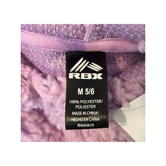 RBX Kids size M 5/6 hoodie light purple sherpa long sleeve - Picture 4 of 4